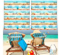 Tessco for you 12 Pack Towel Band for Beach Chairs Pool Chairs & Cruise Ship Essentials Elastic Windproof Towel Clips Gifts for Lounge Pool Seaside Travel(16 x 2 in,Beach Style)