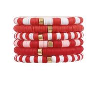 Tesselite Bohemian colorful soft clay bracelet beaded bracelet 6-piece combination simple personality unisex autumn style all-match bracelet,No.6,One size