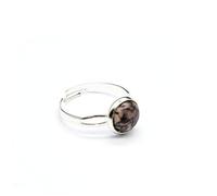 Tesselite Natural crystal inlaid ring opening adjustable blue stone white agate creative ring unisex summer versatile jewelry - 1 piece Rhodonite One Size