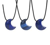 Tesselite Natural crystal stone moon necklace simple amethyst protein crescent pendant necklace unisex daily wear summer jewelry - 1 piece,Lapis Lazuli,One size