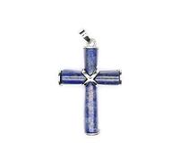 Tesselite Natural crystalpersonality simple opal rose quartz cross handmade pendant unisex spring and autumn jewelry necklace - 1 piece Lapis Lazuli One Size