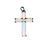 Tesselite Natural crystalpersonality simple opal rose quartz cross handmade pendant unisex spring and autumn jewelry necklace - 1 piece Opal One Size