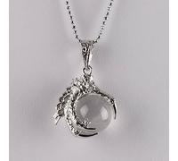 Tesselite Natural Gem Stone Beads Dragon Claw Necklaces & Pendant Ball Orange Jade Red Agate Tiger Eye Quartz Women Men Yoga Gothic Jewelry,White crystal,One size