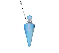 Tesselite Natural Stone Cone Perfume Bottle necklace Red Jasper Tiger Eye Pendant Essentials Oil Diffuser Vial Necklace Lovely Jewelry for Women Girls,Opal,One size