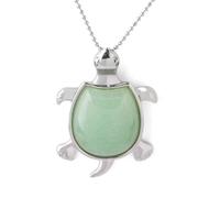 Tesselite Natural stone turtle pendant necklace rose quartz amethyst animal turtle pendant necklace unisex daily wear fashion necklace,Aventurine Chain,One size