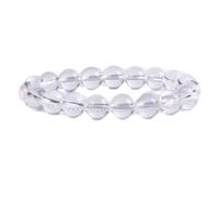 Tesselite Stone Bracelet- Handmade Natural Crystal Quartz Semi Precious 8mm Gemstone Round Beads Stretch for Wedding engagement party and Daily Wearing,rock crystal,One size
