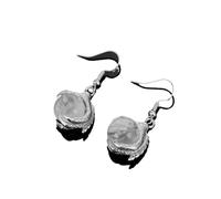 Tesselite Stone Earrings- Natural Stone Drop Earrings for Women Eagle Claw 12mm Round Ball Pink Quartz Crystal Hoops Earring for Women Christmas,White crystal,One size