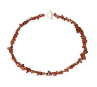 Tesselite Stone Necklace-Bohemia Crystal Bead Necklace Naural Chip Stone Amethyst Red Jasper Neck Necklaces OT Buckle Chain Daily Wearing or Gifts for Wife,Red jasper,One size