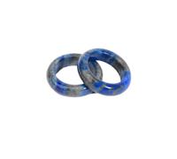 Tesselite Stone Rings -Natural Stone Circle Ring Pink Quartz Rock Crystal Rings for Making DIY Pendant Necklace Jewelry Man Women,Lapis,Bore Size 19mm