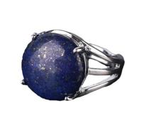 Tesselite Stone Rings - Women's Crystal Rings Natural Stone Rings Ball Bead Rings Amethyst Purple Quartz White Party Jewelry,Lapis Lazuli,One size