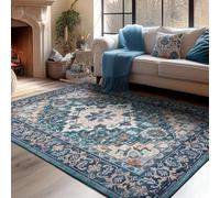 Tesselo Area Rugs Livingroom 200x250cm Machine Washable Rug Anti Slip Carpet Large Soft Rugs Bedroom Kitchen Floor Indoor Home Decor Traditional Floral Blue