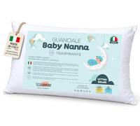 tessiharmony - Baby Cot Cushion 60 x 40 cm 100% Cotton Pillow Cot Bed Anti-Dust Mite Hypoallergenic Breathable Soft 1 2 3 4 Years High 4 cm Made in Italy