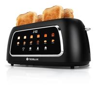 Tesslux 4 Slice Toaster, Touchscreen, Extra-Wide Long Slot, 1300W, Black