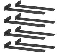 TESSTINA Floating Shelf Bracket, Hidden Shelf Brackets for Shelves Black, Heavy Duty Coated Metal Wall Mounted L Shaped Support Scaffold Board Brackets (Black 8 Pack, 25cm)