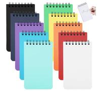 TESSTSY 10 Pack Mini Notebook, Small Pocket Notebook,A7 Spiral Lined Memo Pads,Pocket Notepads Size 3x5 Inch (7.6×12.7cm) with Colorful Covers,Wirebound Small Note Pads for School, Office, and Travel
