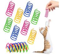 TESSTSY 40 Pieces Cat Springs Toy, Colorful Pet Toys for Cat, Durable Heavy Plastic Coil Interactive Cat Spring Toy to Kill Time and Keep Fit Durable Heavy Plastic Spring for Indoor Cats Kitten Toys