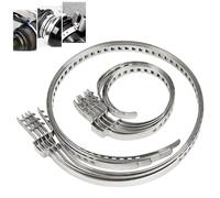 TESSTSY CV Axle Boot Clamps Set, Universal, Stainless Steel, 10 Pieces (5 Small: 25-40mm, 5 Large: 50-120mm), Adjustable, Silver