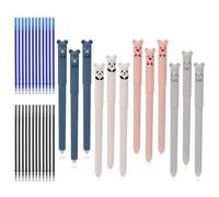 TESSTSY Pack of 12 Pens with Rubbers on the End, 0.5 mm Erasable Pens