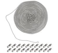 TESSTSY Pack of 6 Ball Chain, 1 m Blind Chain with 20 Ball Chain Connectors, Totally 6 M