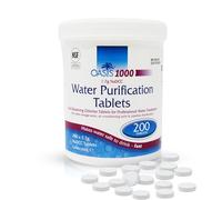 Test All Water - Oasis 1000 Water Purification Tablets | Purifier for Drinking Water, Camping, Caravans & Motorhomes | Emergency Treatment & Household Use | 200 Tablets, Safe Drinking in 30 Mins