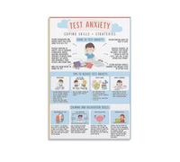 Test Anxiety, Mindfulness Techniques for Students Canvas Wall-Art, Calming Classroom Decor Exam Stress Management Educational Print(Framed,16x24inch(40x60cm))