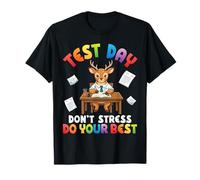 Test Day Don't Stress Do Your Best Cute Deer Student Success T-Shirt