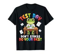 Test Day Don't Stress Do Your Best Cute Frog Student Success T-Shirt