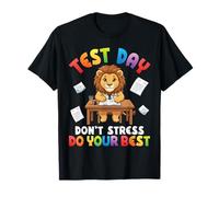 Test Day Don't Stress Do Your Best Cute Lion Student Success T-Shirt