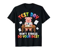Test Day Don't Stress Do Your Best Cute Pig Student Success T-Shirt