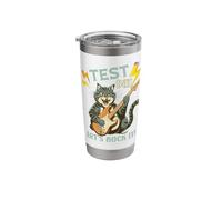 Test Day Let's Rock It! Cat Playing Guitar Teachers Gift Stainless Steel Insulated Tumbler