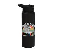 Test Day Motivation Student Dinosaur Ready to Crush The Test Stainless Steel Insulated Water Bottle