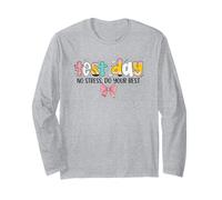 Test Day No Stress Do Your Best Pencil Coquette Bow Long Sleeve T-Shirt