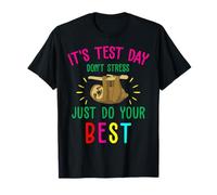 Test Day Sloth Funny School Professor Teacher Testing Squad T-Shirt