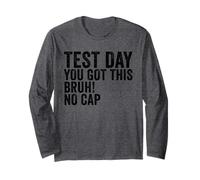 Test Day You Got This Bruh No Cap Retro Teacher Test Day Long Sleeve T-Shirt
