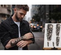 Test Drive a Tattoo - Custom Temporary Tattoos from Your Design - Try Your Tattoo Before Getting Inked - A4 Sheet with Multiple Sizes (5 Sheets)