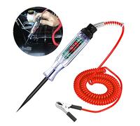 Test Lamp Car Circuit Test Pen:Digital LCD Voltage Tester 3-24V Auto Continuity Tester Car Test Lamp with Spring Wire Crocodile Clip for Circuits, Fuses, Switch Lines(Red)