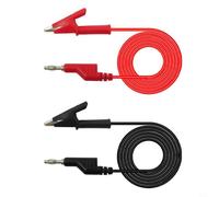 Test Leads Cable, Banana To Crocodile -Alligator Clip Test Leads (2-Pack), For Multimeters, Electrical Testing & Laboratory Use