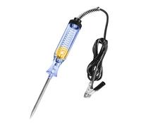 Test Light Automotive,Circuit Tester 6V-12V-24V,ABS Handle Material,Long Steel Probe Coating PU and Alligator Clip, for Continuity Voltage, for Sedan, SUV, RV, Truck (Black,1-Pack)
