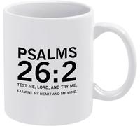 Test Me Lord and Try Examine My Heart Mind Coffee Mug Ceramic Drinking Cups Mugs Double Side Printed Ceramic Tea Mug for Mom Dad Friend Wife Husband 11Oz