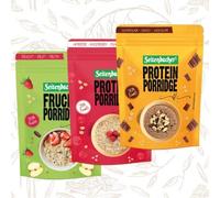 Test package Seitenbacher protein porridge chocolate raspberry fruit protein cereals