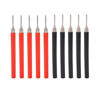 Test Probe Pin Red Black DIY Screw Connection Universal Multimeter Test Lead Needle for Circuit Testing Electrical Equipment ABS Plated Brass 4mm Outlet Hole 10 Pieces