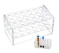 Test Tube Rack with 18 Hole 10ml/15ml Transparent Organic Glass Test Tube Holder Stable & Smooth Holder Rack for Phlebotomy, Laboratory, Experiment Home Tools