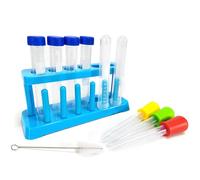 Test Tubes for Children, 11 Pcs Plastic Tubes with Detachable Stand and Dropper Pipettes Kids Science Equipment Kids Water Play Educational Toy Potion Making Kit