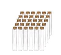 Test Tubes Reagent Bottle, Glass Test Tubes Pack of 5 With Cork Stoppers 12-40mm x 100mm(30x100mm)
