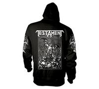 Testament Hoodie Pitchfork Horns Band Logo Official Mens Black Pullover S