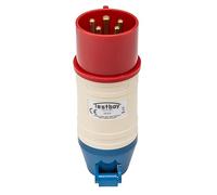 Testboy TV 432A CEE adapter, electrician's tool (break-proof PE housing, can be combined with Testavit Schuki 1A, 2K and 3A, power supply via test object), red/white/blue