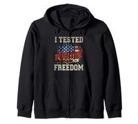 Tested Positive For Freedom Patriotic USA American Pride Zip Hoodie