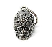 TESTEL Motorhead Skull Motorcycle Biker Bell Accessory or Key Chain for Luck