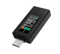 Tester with Color Display, Bidirectional Current and Voltage Measurement for Accurate Power Monitoring and Data Storage (Black)
