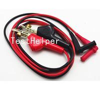 TestHelper TL510 Alligator Clip Bed of Nails to 4mm Banana Plug Male Right Angle Silicone Test Lead,Multimeter Piercing Test Leads